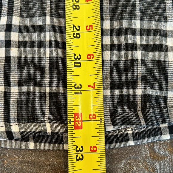Anthropologie Greylin Black Grey White Shirt Dress Tartan Print Button Down XS - Picture 8 of 11